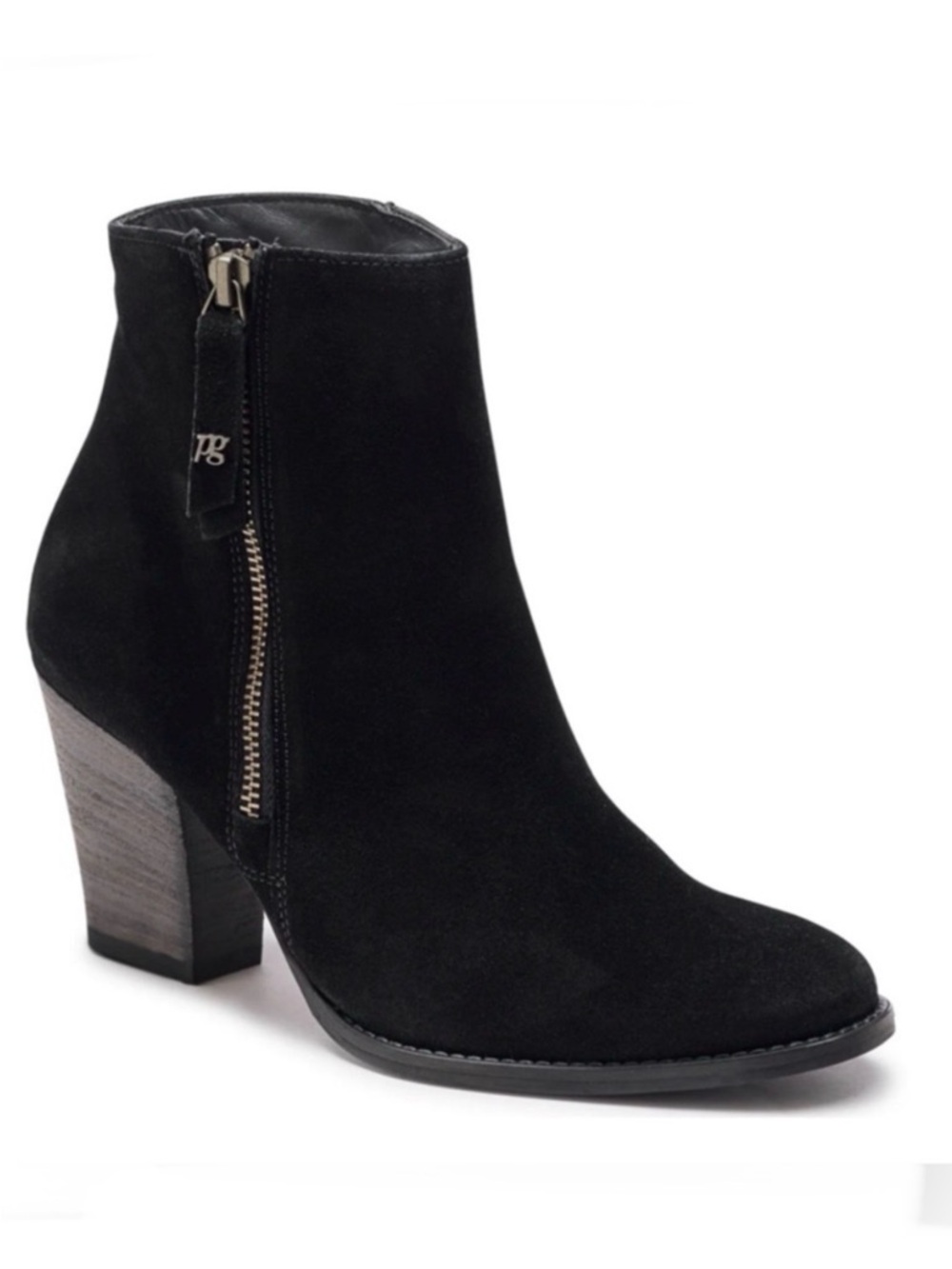 PAUL GREEN $550 Reya Suede Ankle Boot Side Zip Chunky Stacked Heel Size 8.5 NEW - Picture 2 of 7